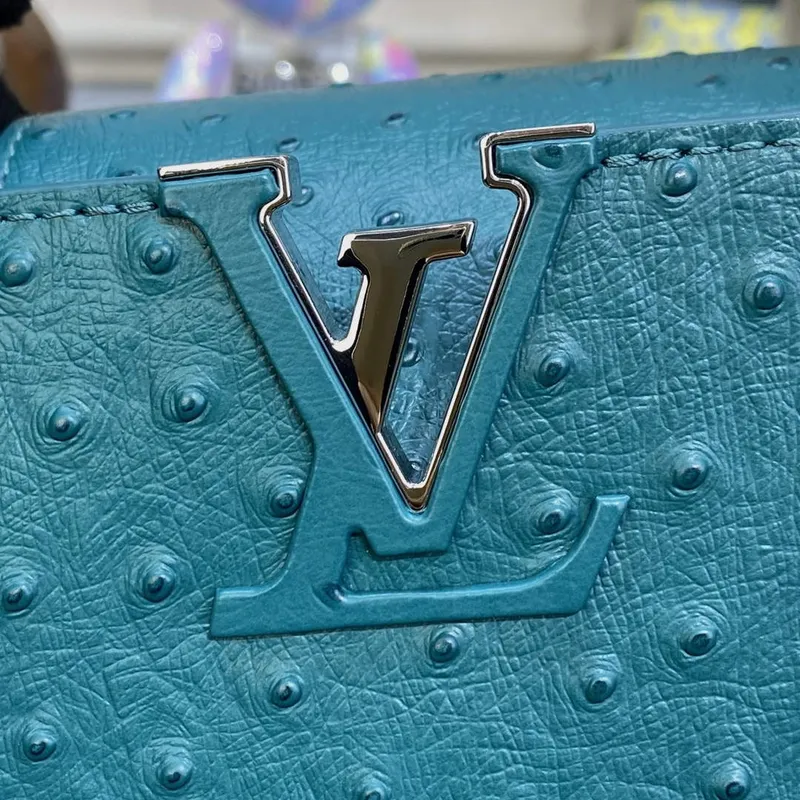 LV N81523 Louis Vuitton Capucines Mini Kabelka Modrá jezera