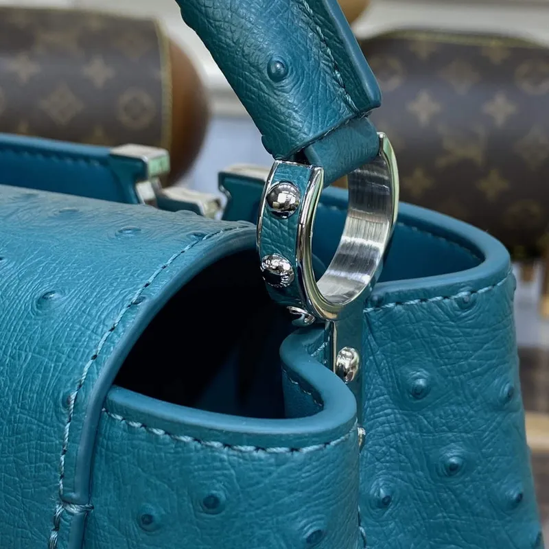 LV N81523 Louis Vuitton Capucines Mini Kabelka Modrá jezera