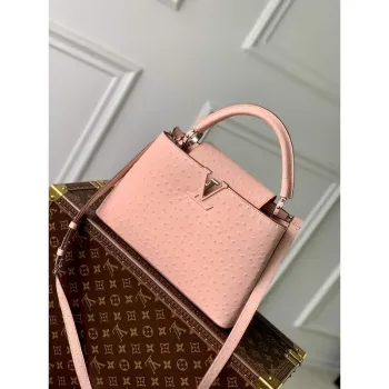 LV N81523 Louis Vuitton Capucines MM Kabelka Růžová