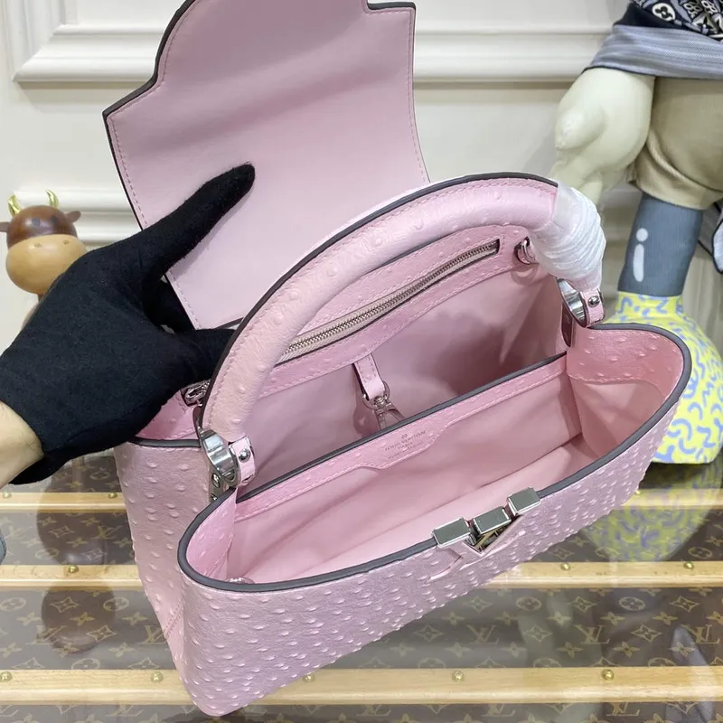 LV N81279 Louis Vuitton Capucines MM Kabelka Rose Calypso