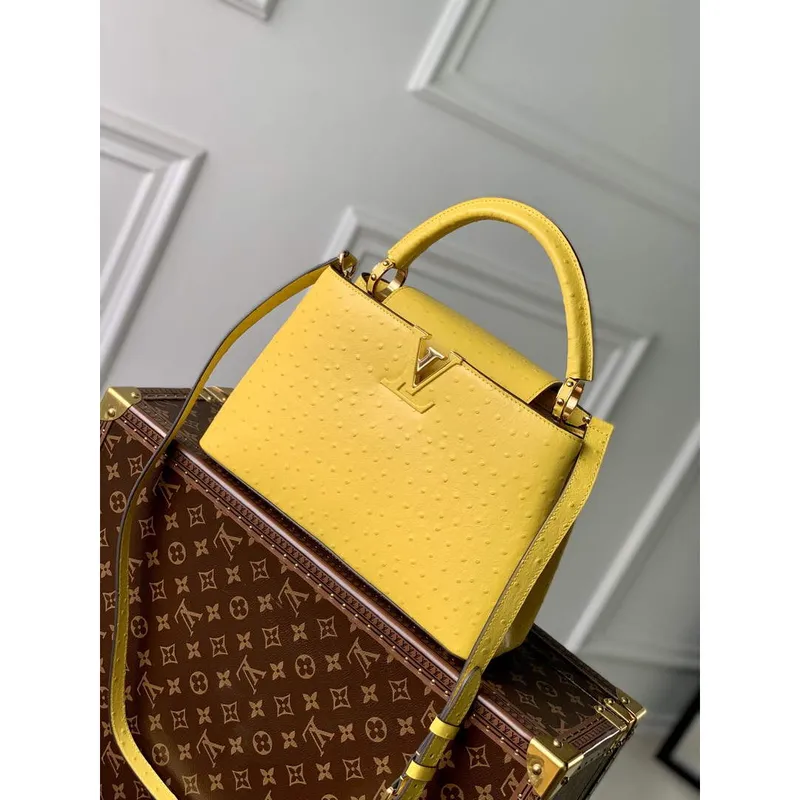 LV N81196 Louis Vuitton Capucines MM Kabelka Žlutá