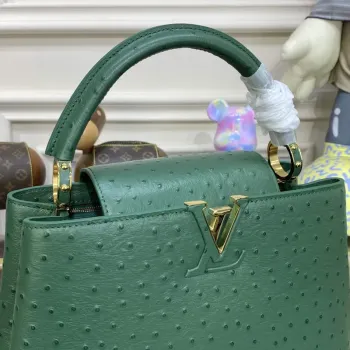 LV N93075 Louis Vuitton Capucines MM Kabelka Mátově Zelená