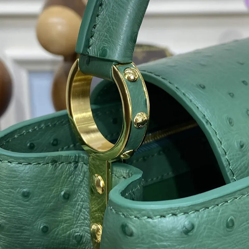 LV N93075 Louis Vuitton Capucines MM Kabelka Mátově Zelená