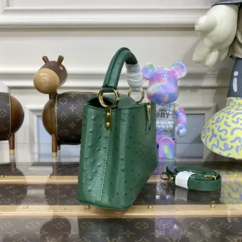 LV N93075 Louis Vuitton Capucines Mini Kabelka Mátově Zelená