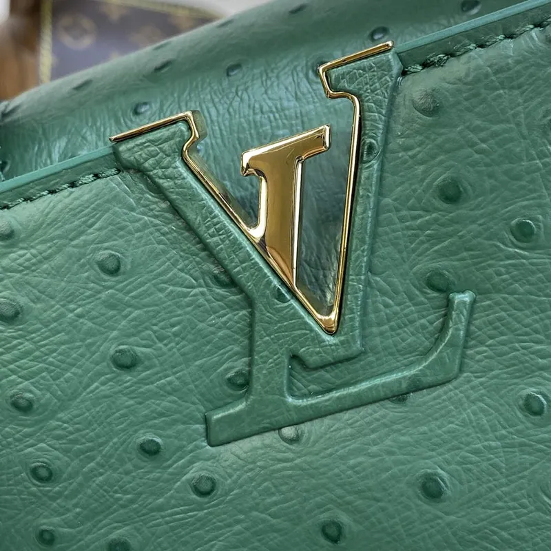 LV N93075 Louis Vuitton Capucines Mini Kabelka Mátově Zelená