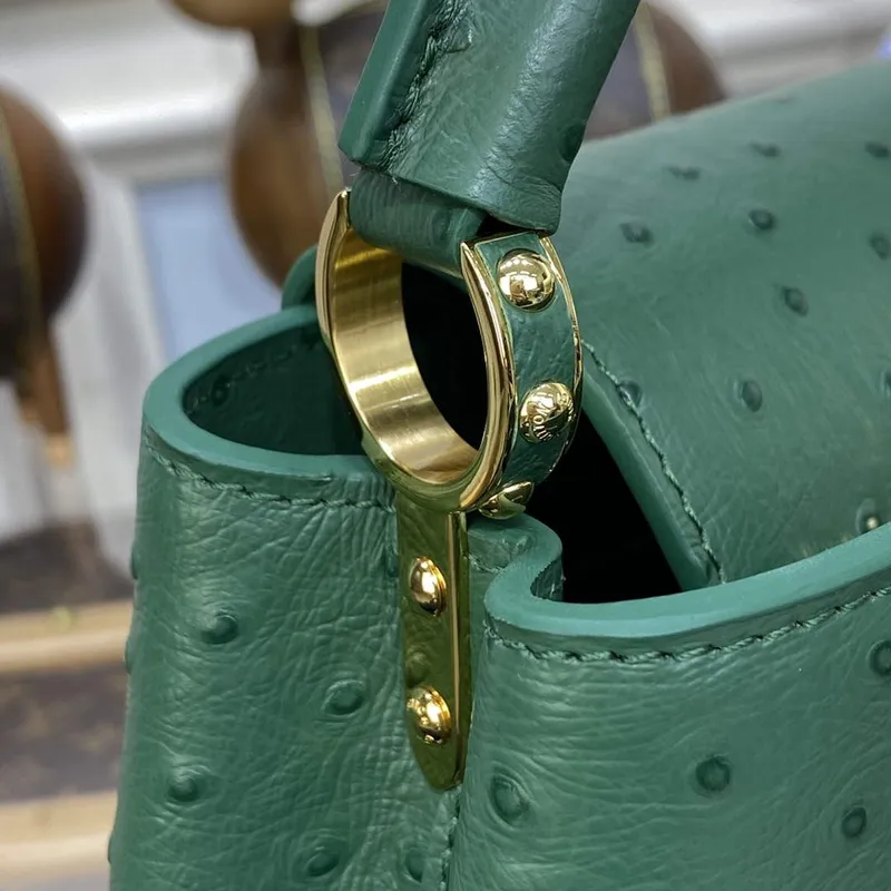 LV N93075 Louis Vuitton Capucines Mini Kabelka Mátově Zelená