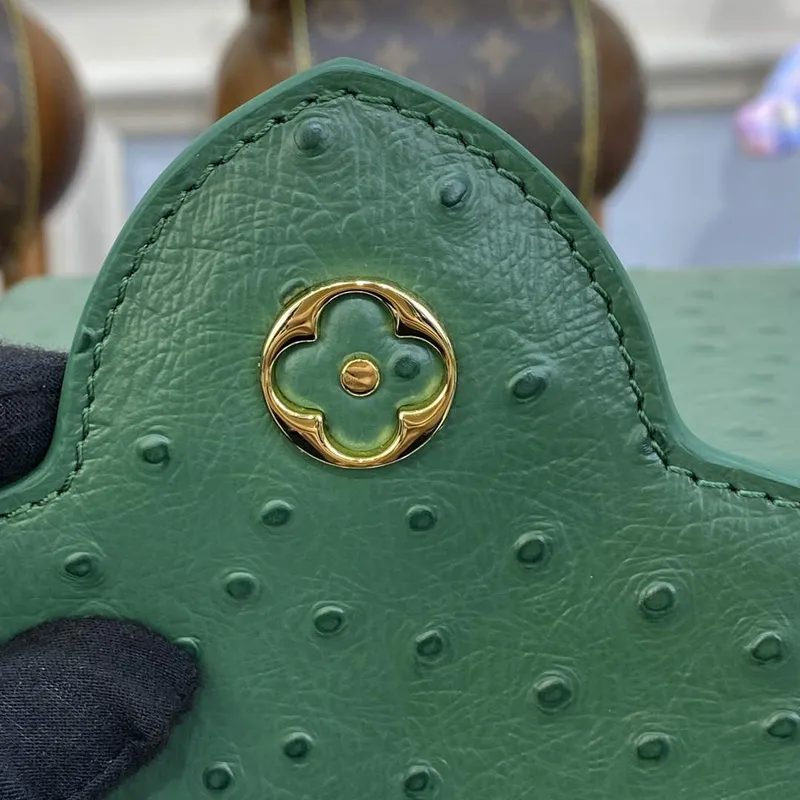 LV N93075 Louis Vuitton Capucines Mini Kabelka Mátově Zelená