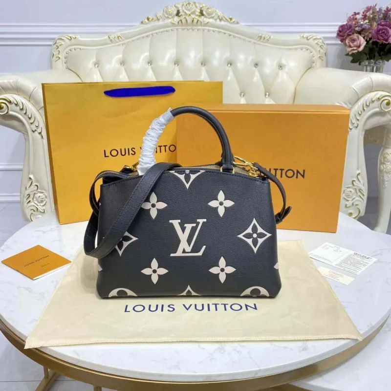 Louis Vuitton LV M58913 Petit Palais Bicolor Monogram empreinte kůže Béžová a Černá