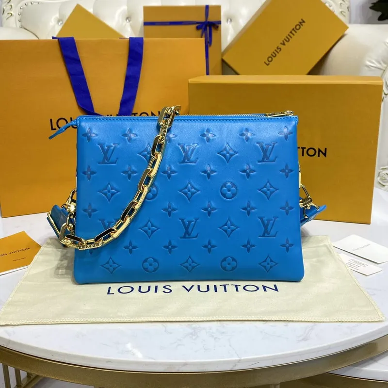 LV M21282 Louis Vuitton Coussin PM Taška Tyrkysová modrá