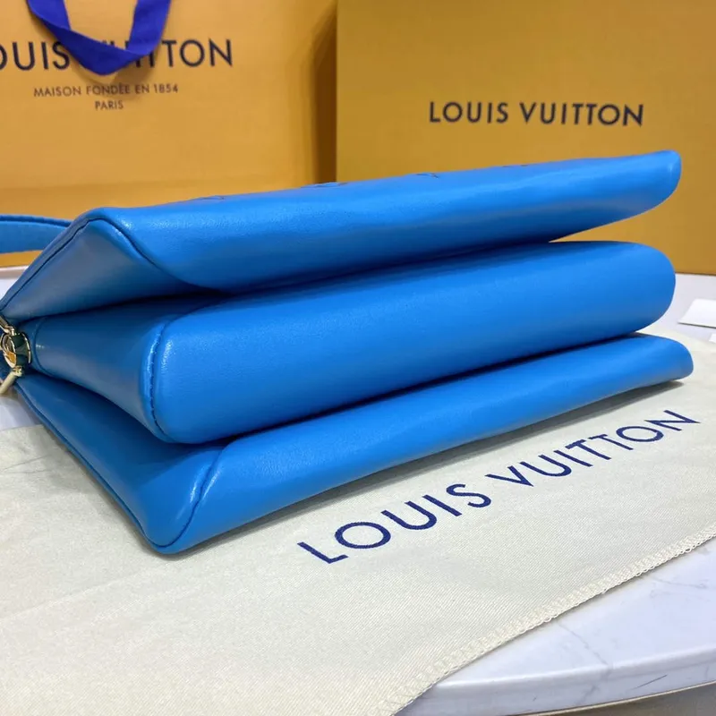 LV M21282 Louis Vuitton Coussin PM Taška Tyrkysová modrá