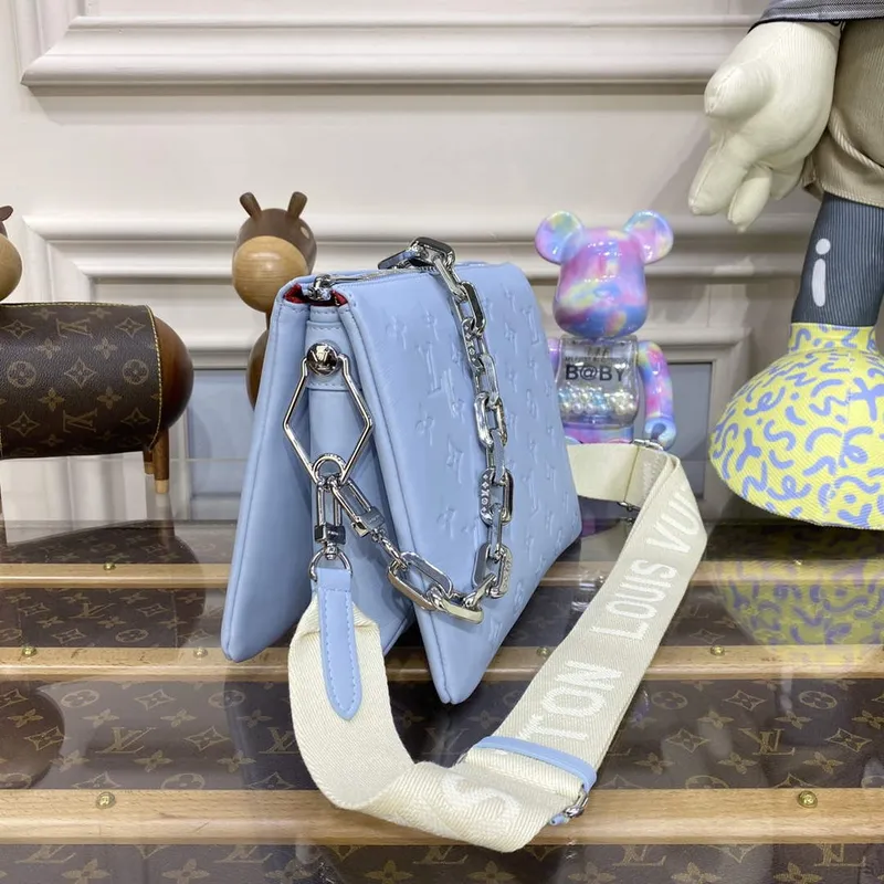 LV M21197 Louis Vuitton Coussin PM Taška Ledově Modrá