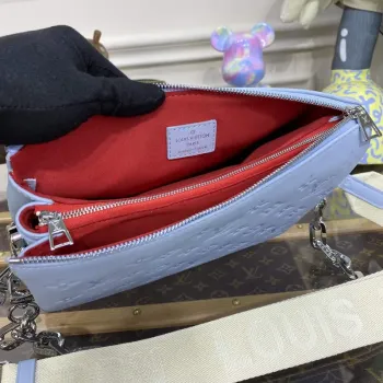 LV M21197 Louis Vuitton Coussin PM Taška Ledově Modrá