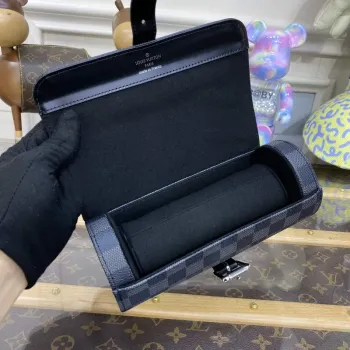 LV N41137 Louis Vuitton 3 Pouzdro na hodinky Damier Graphite Canvas