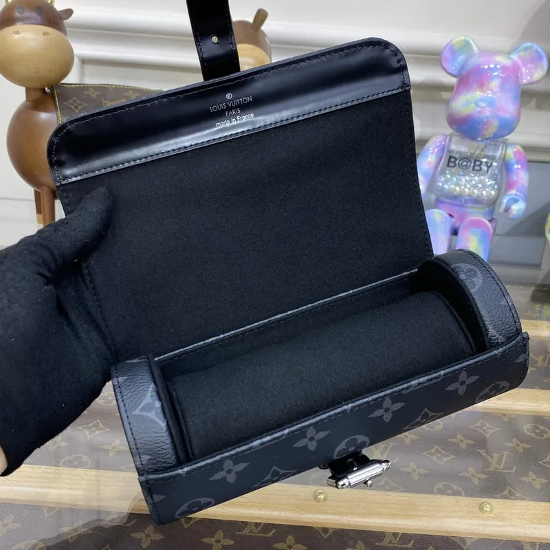 LV M43385 Louis Vuitton 3 Hodinový Box Monogram Eclipse