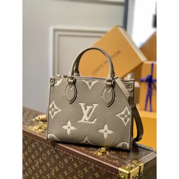 LV M45779 Louis Vuitton Onthego Pm Taška kůže Šedá