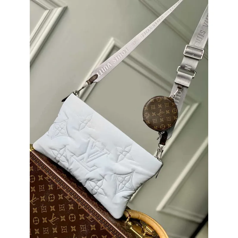 LV M21056 Louis Vuitton Maxi Multi Pochette Accessoires Taška M58977 Stříbrná a Světle Růžová