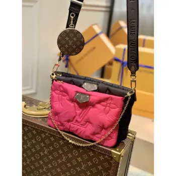 LV M58980 Louis Vuitton Maxi Multi Pochette Accessoires Taška M58977 Černá a Fuchsie