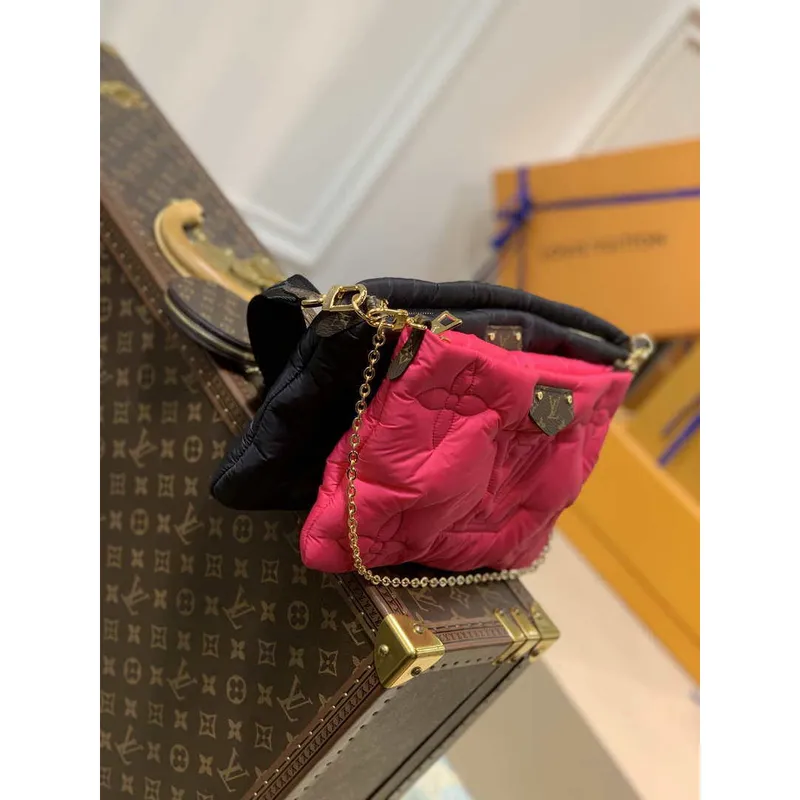 LV M58980 Louis Vuitton Maxi Multi Pochette Accessoires Taška M58977 Černá a Fuchsie