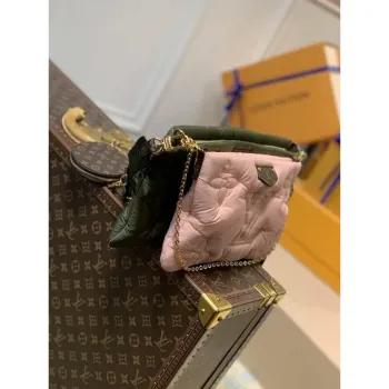LV M58977 Louis Vuitton Maxi Multi Pochette Accessoires Taška M58980 Zelená a Růžová
