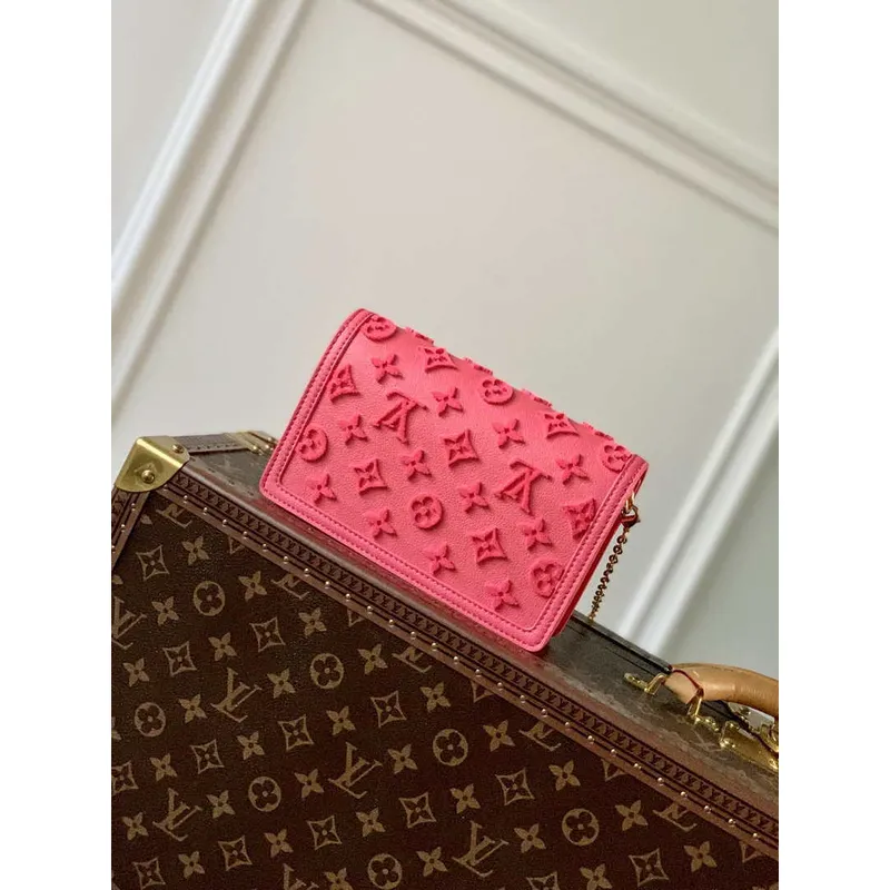 LV M20747 Louis Vuitton Dauphine Mini Bag Monogram Fluo Růžová