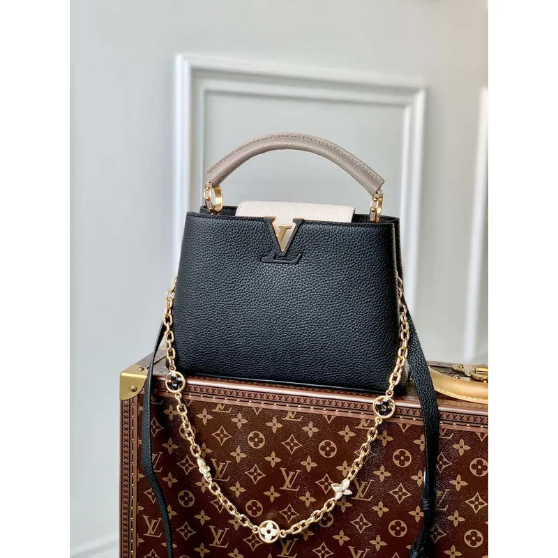 LV M20708 Louis Vuitton Capucines Mini Kabelka Černá