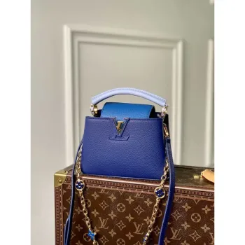 LV M20844 Louis Vuitton Capucines Mini Kabelka Modrá