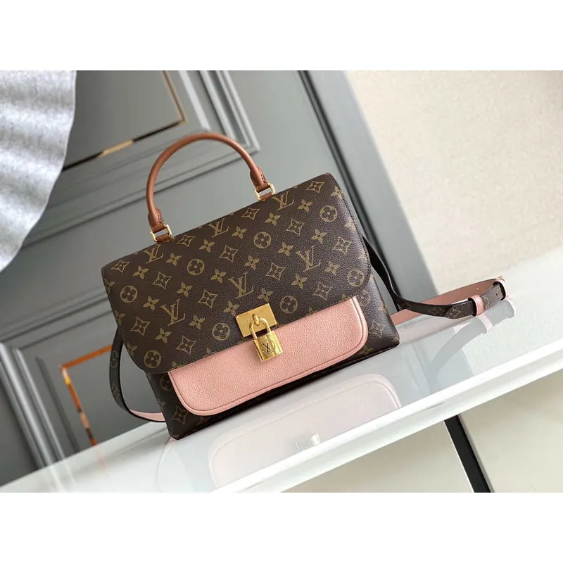 LV M44259 Louis Vuitton Marignan Messenger Top Handle Monogram M44286 Taška Růžová