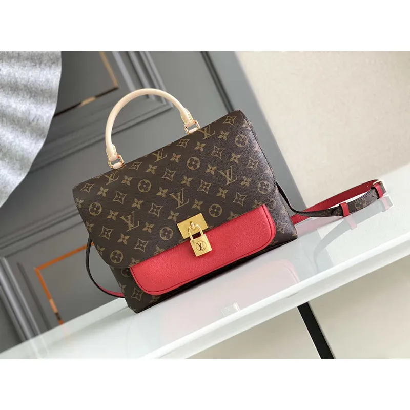 LV M44286 Louis Vuitton Marignan Messenger Top Handle M44259 Monogram Taška Červená