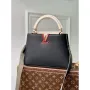 LV M21043 Louis Vuitton Capucines BB Kabelka Černá / Greige Doux / Šarlatová