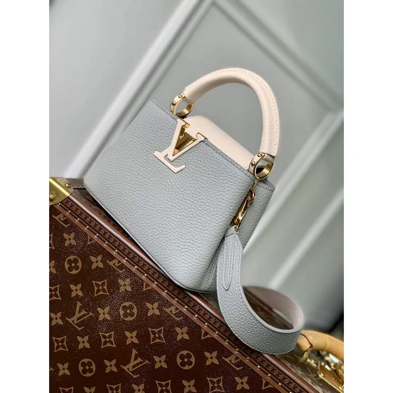 LV M21296 Louis Vuitton Capucines Mini Kabelka Steeple Gray / Greige