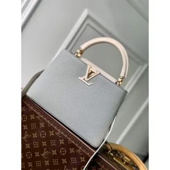 LV M21296 Louis Vuitton Capucines BB Kabelka Steeple Gray / Greige
