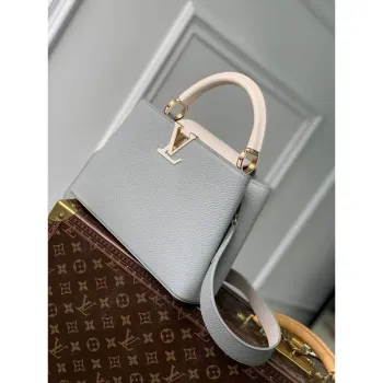 LV M21296 Louis Vuitton Capucines BB Kabelka Steeple Gray / Greige