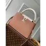 LV M21045 Louis Vuitton Capucines MM Taška Trianon Růžová / Šedobéžová