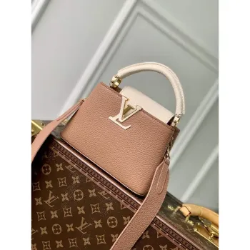 LV M21045 Louis Vuitton Capucines Mini Kabelka Trianon Růžová / Šedobéžová