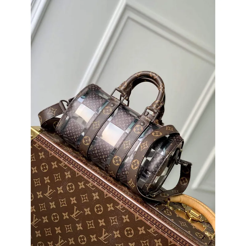 LV M20872 Louis Vuitton Keepall Bandouliere 25 Taška Hnědá