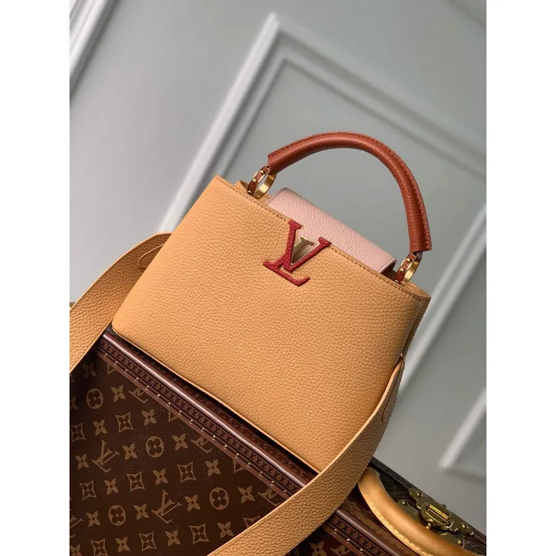 LV M20784 Louis Vuitton Capucines BB Kabelka Dřevěná Hnědá