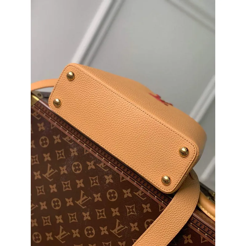 LV M20784 Louis Vuitton Capucines BB Kabelka Dřevěná Hnědá