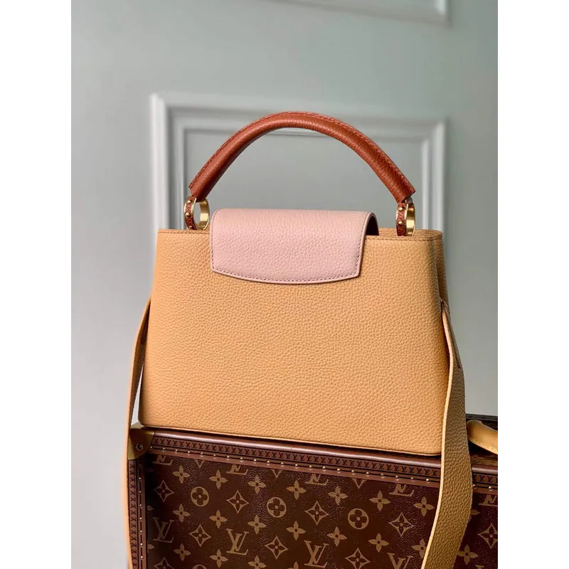 LV M20784 Louis Vuitton Capucines MM Kabelka Dřevo Hnědá