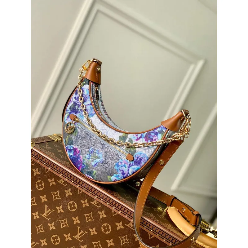 LV M21183 Louis Vuitton Loop Baguette Kabelka Modrá