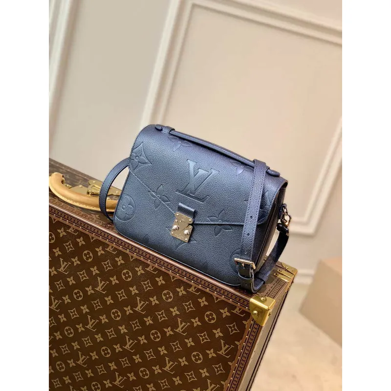 LV M59211 Louis Vuitton Empreinte Pochette Metis M41487 Námořnická modrá Stříbrná