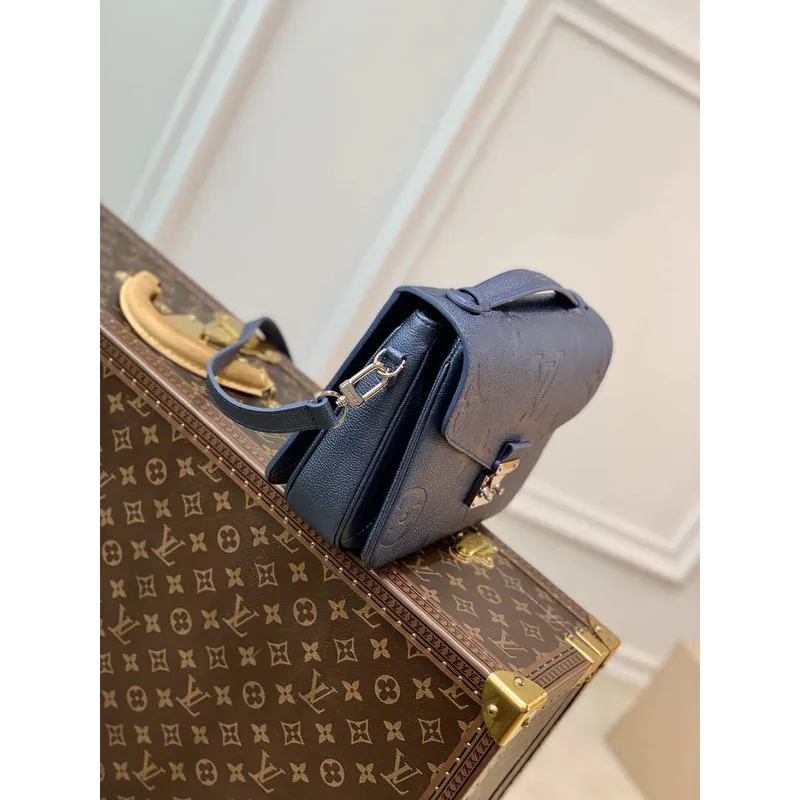 LV M59211 Louis Vuitton Empreinte Pochette Metis M41487 Námořnická modrá Stříbrná