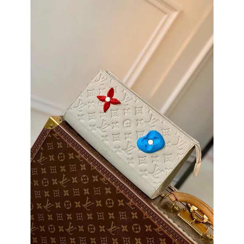 LV M81556 Louis Vuitton Pochette Voyage Ostatní kůže Světle šedá