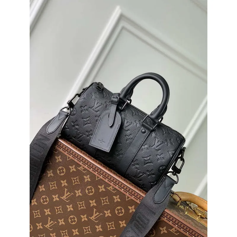 Louis Vuitton LV M20900 Keepall Bandouliere 25 Taurillon Monogram Černá