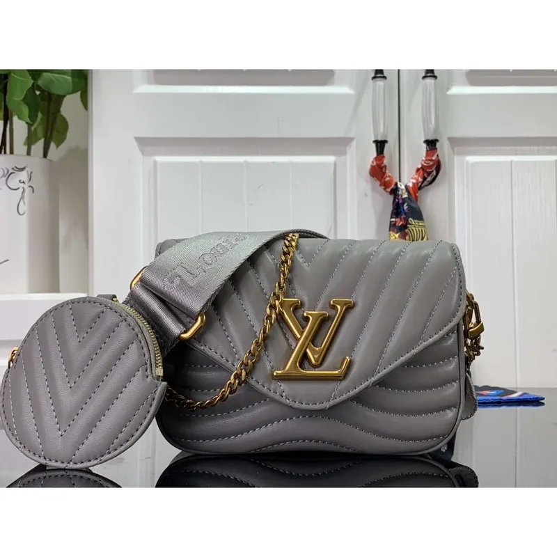 LV M56467 Louis Vuitton New Wave Multi Pochette Kůže M56466 Šedá