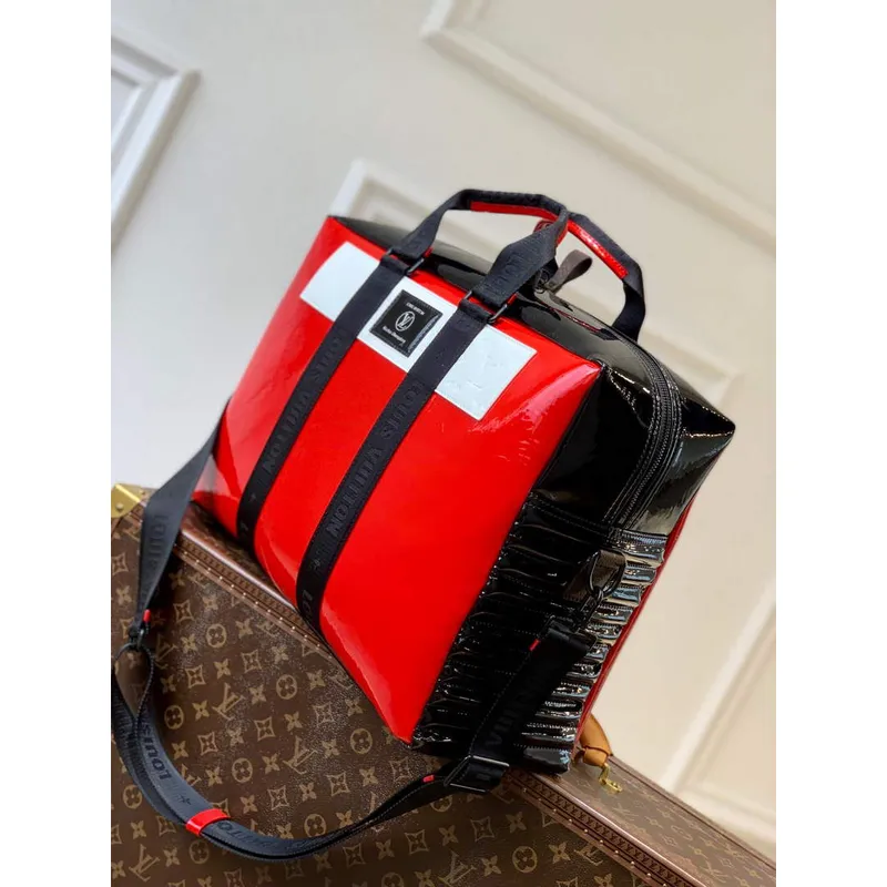LV M58755 Louis Vuitton Neo Porte Documents Voyage Černá červená