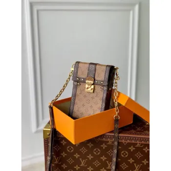 LV M63913 Louis Vuitton Vertikální kufřík Pochette Taška Hnědá