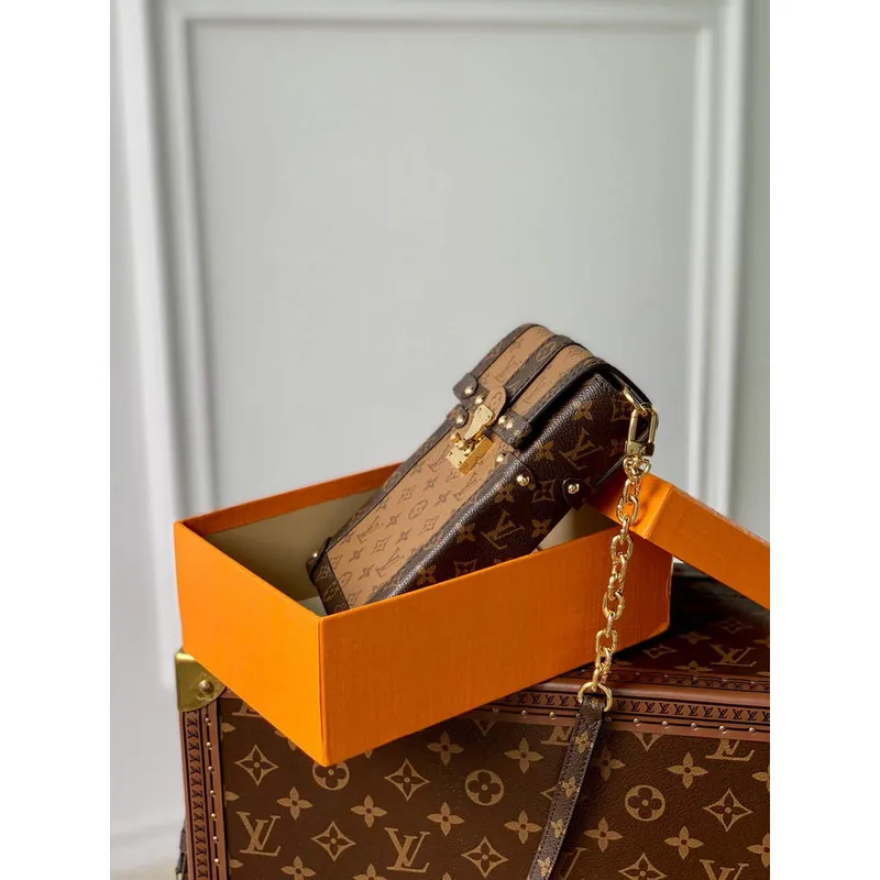 LV M63913 Louis Vuitton Vertikální kufřík Pochette Taška Hnědá