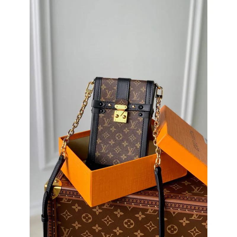 LV M63913 Louis Vuitton Vertikální Trunk Pochette Taška Černá