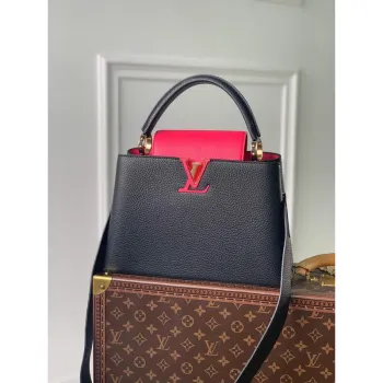 LV M94755 Louis Vuitton Capucines BB Kabelka Černá Růžový Berlingot