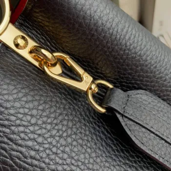 LV M59882 Louis Vuitton Capucines MM Kabelka Černá Růžový Berlingot